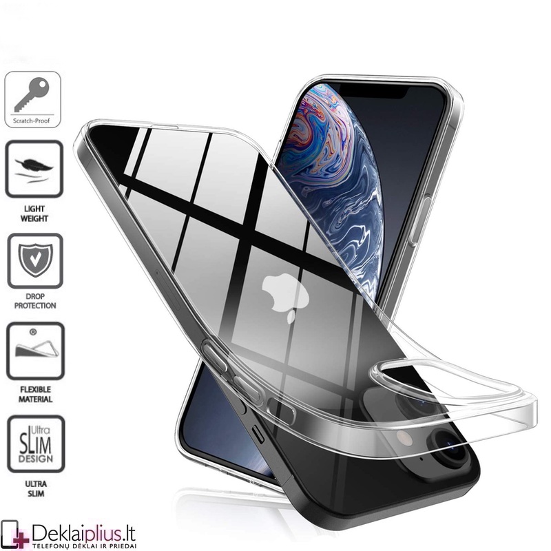 Silikoninis dėklas 2.0 mm storio - permatomas (Apple Iphone 12 Mini) Silikoninis dėklas 2.0 mm storio - permatomas (Apple Iphone 12 Mini)